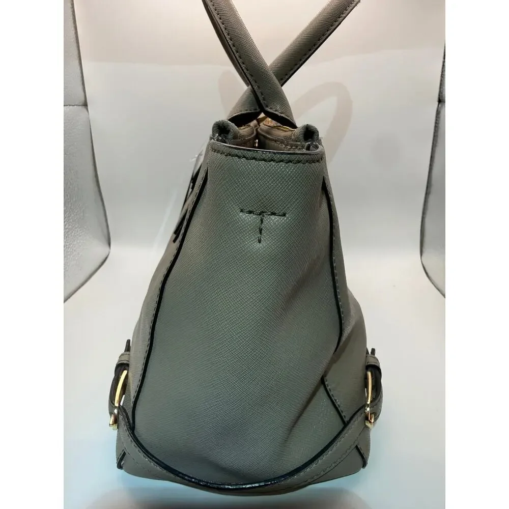Tory Burch Saffiano Leather Satchel Bag Taupe